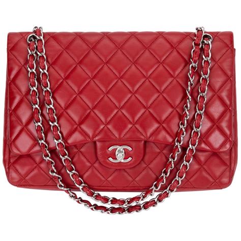 chanel red maxi flap bag|chanel maxi flap bag lambskin.